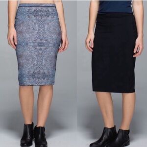 A30- Lululemon Twice As Nice Skirt  Envy Silver Spoon Print Reversible Size 6